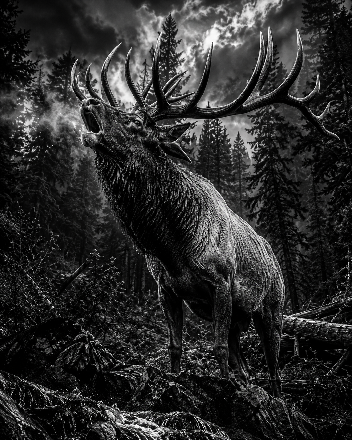 Bull elk 12x12