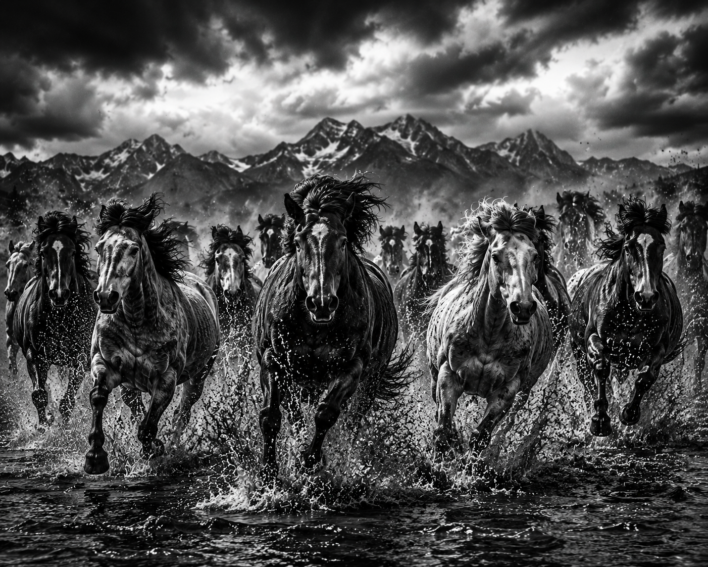 Horse stampede 12x12