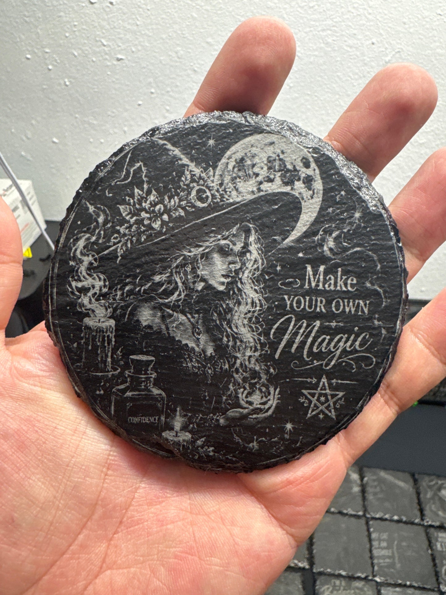 Engraved slate coaster designs