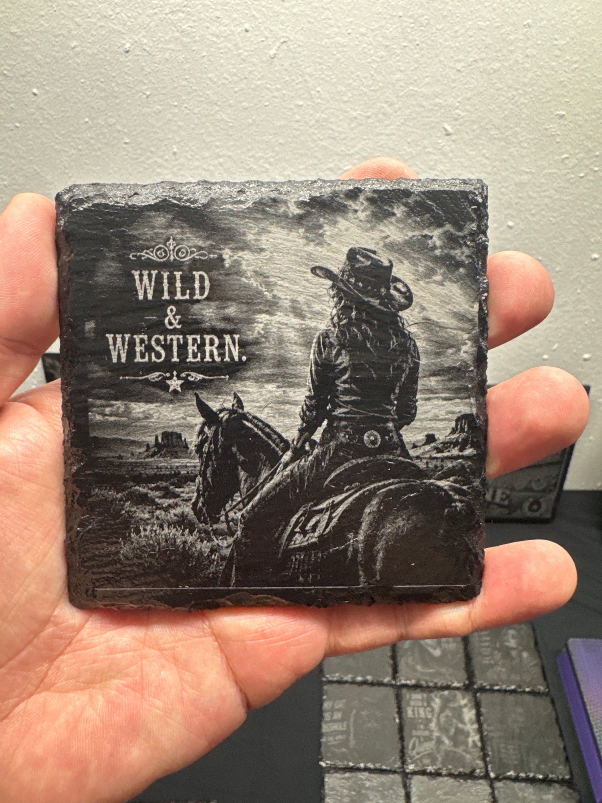 Engraved slate coasters full collection