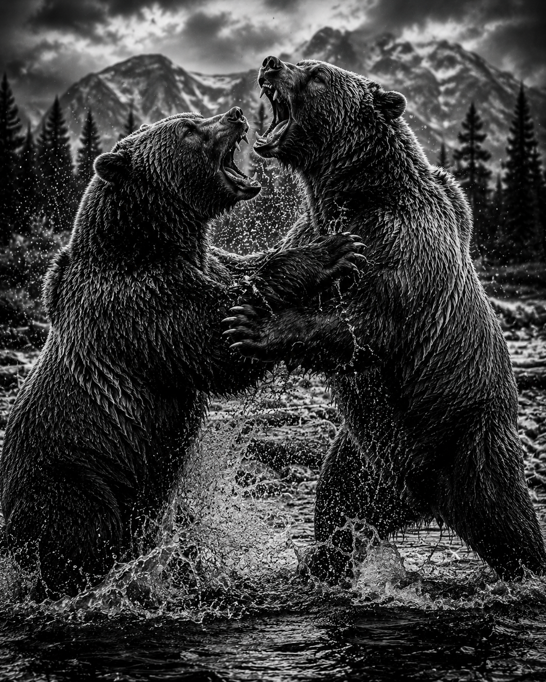 Bear fight 12x12
