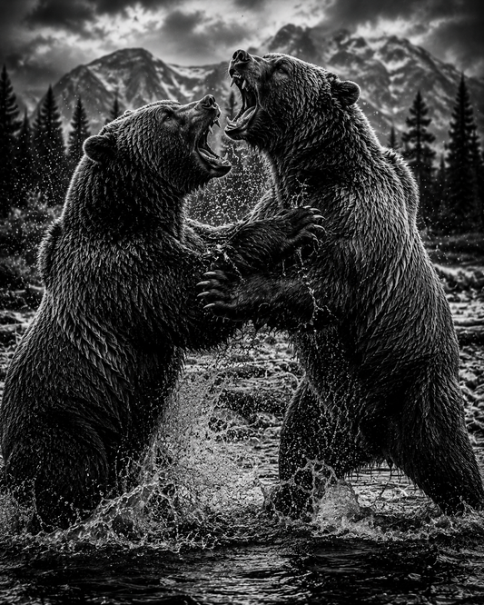Bear fight 12x12